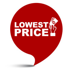 red vector illustration banner lowest price