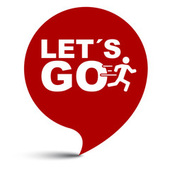 red vector illustration banner lets go