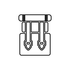 Backpack icon in trendy flat style. School or travel bag symbol.