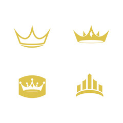 Set Crown Logo Template vector