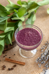 Obraz na płótnie Canvas berry jam, purple with lovanda