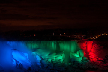 night view of the city of night. Niagara falls