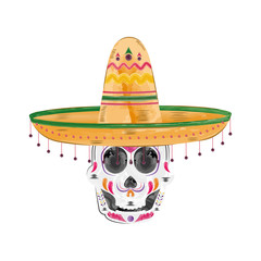 Decorated mexican skull