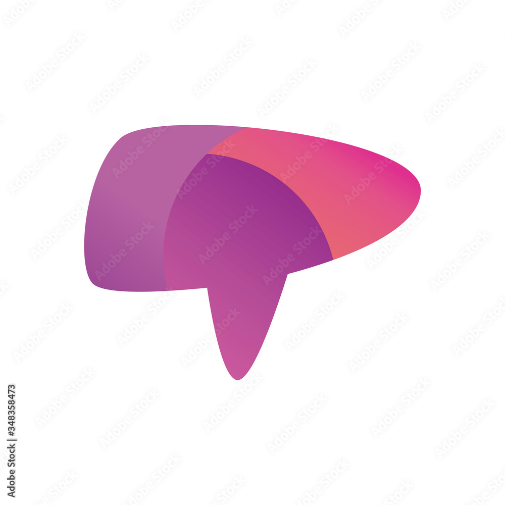 Poster communication bubble gradient style icon vector design