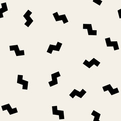 Geometric monochrome vector pattern with minimalistic shapes. Hipster fashion Memphis style.