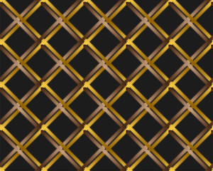 Seamless gold plaid pattern. black background