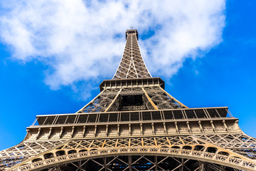 Low angle view of the Eiffel tower