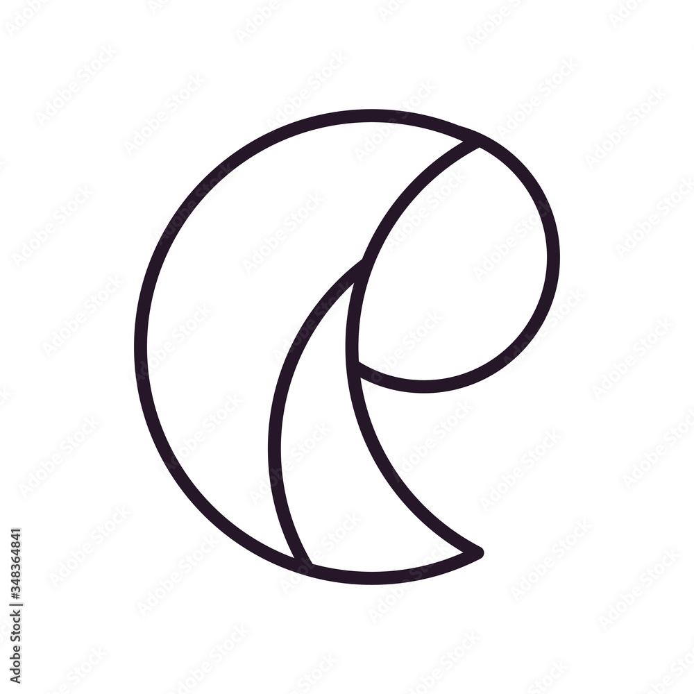 Poster abstract comma shape line style icon vector design