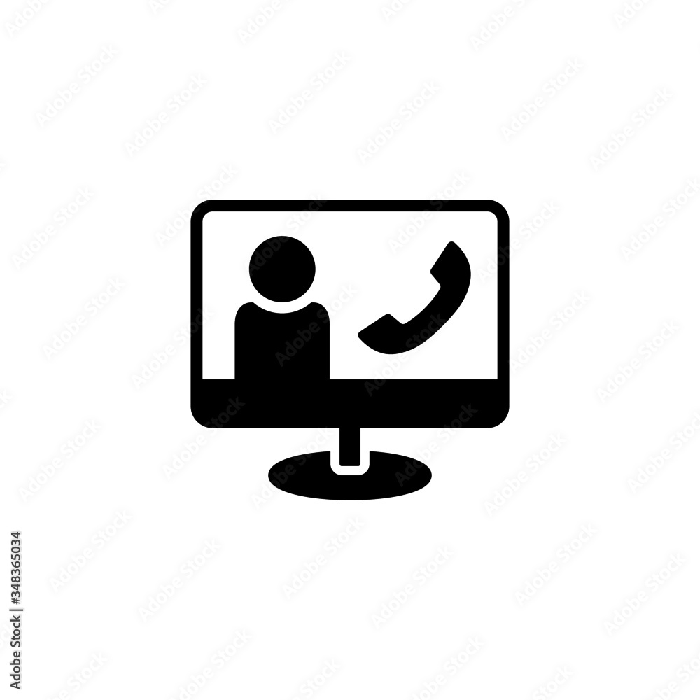 Aufkleber tech support icon vector in black solid flat design icon isolated on white background