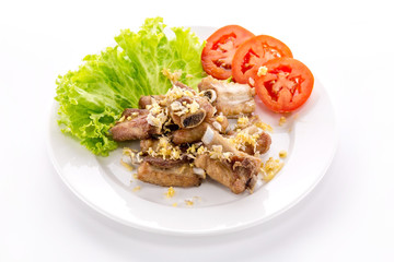 Fried pork with garlic