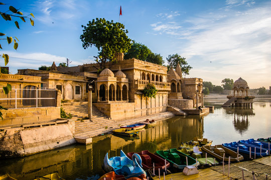 Gadsisar Sagar Lake in Jaisalmer Rajasthan, Sunrise at Gadsisar Sagar Lake
