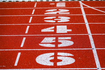 Athletic running track for running race. Sport and excercise concept.