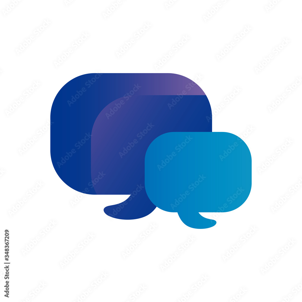 Poster communication bubbles gradient style icon vector design
