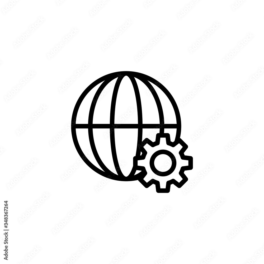 Poster website optimization icon vector in linear, outline icon isolated on white background