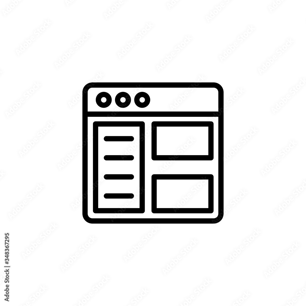Poster user interface icon vector in linear, outline icon isolated on white background