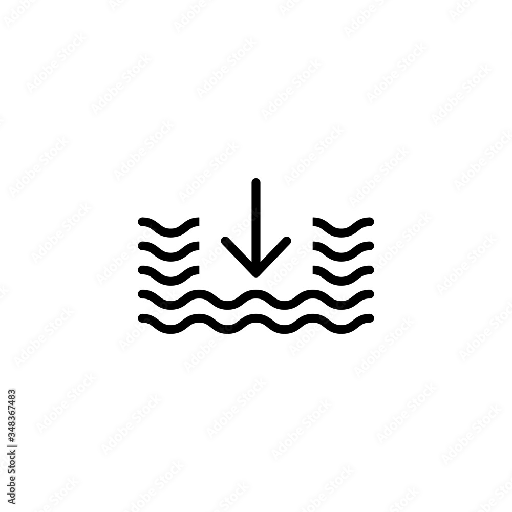Poster deep icon vector in linear, outline icon isolated on white background