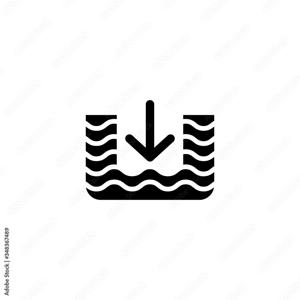 Poster deep icon vector in black solid flat design icon isolated on white background