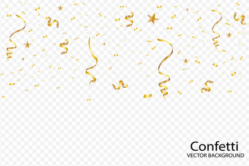 Vector confetti. Festive illustration. Party popper isolated on white background