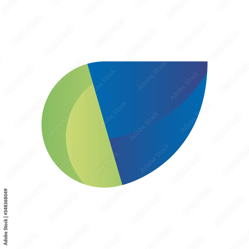 Poster abstract leaf shape gradient style icon vector design