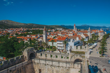 View of old Trogir town from Castel, Dalmatia, Croatia