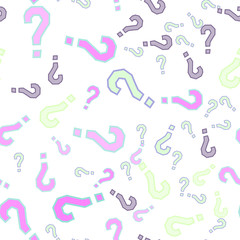 Quiz seamless pattern. Question marks, doubt, faq