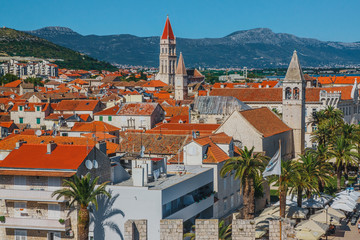 View of old Trogir town from Castel, Dalmatia, Croatia