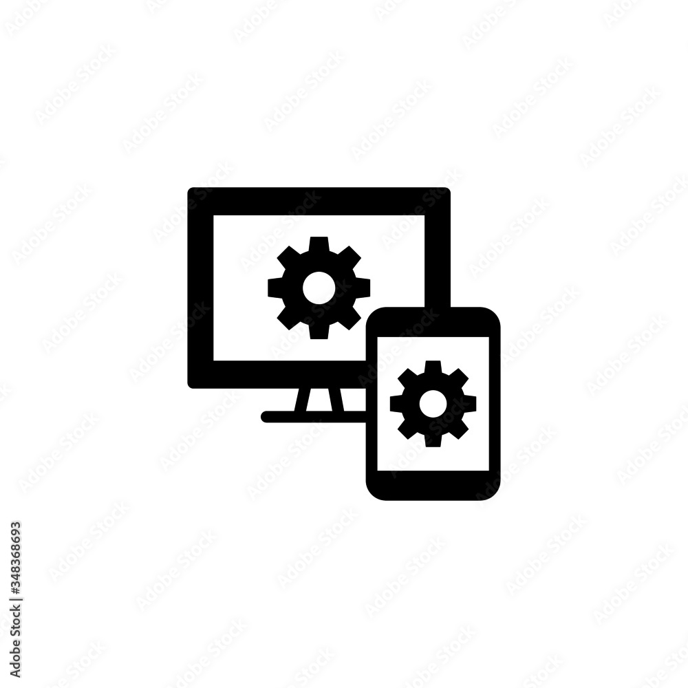 Poster cross platform vector icon in black solid flat design icon isolated on white background