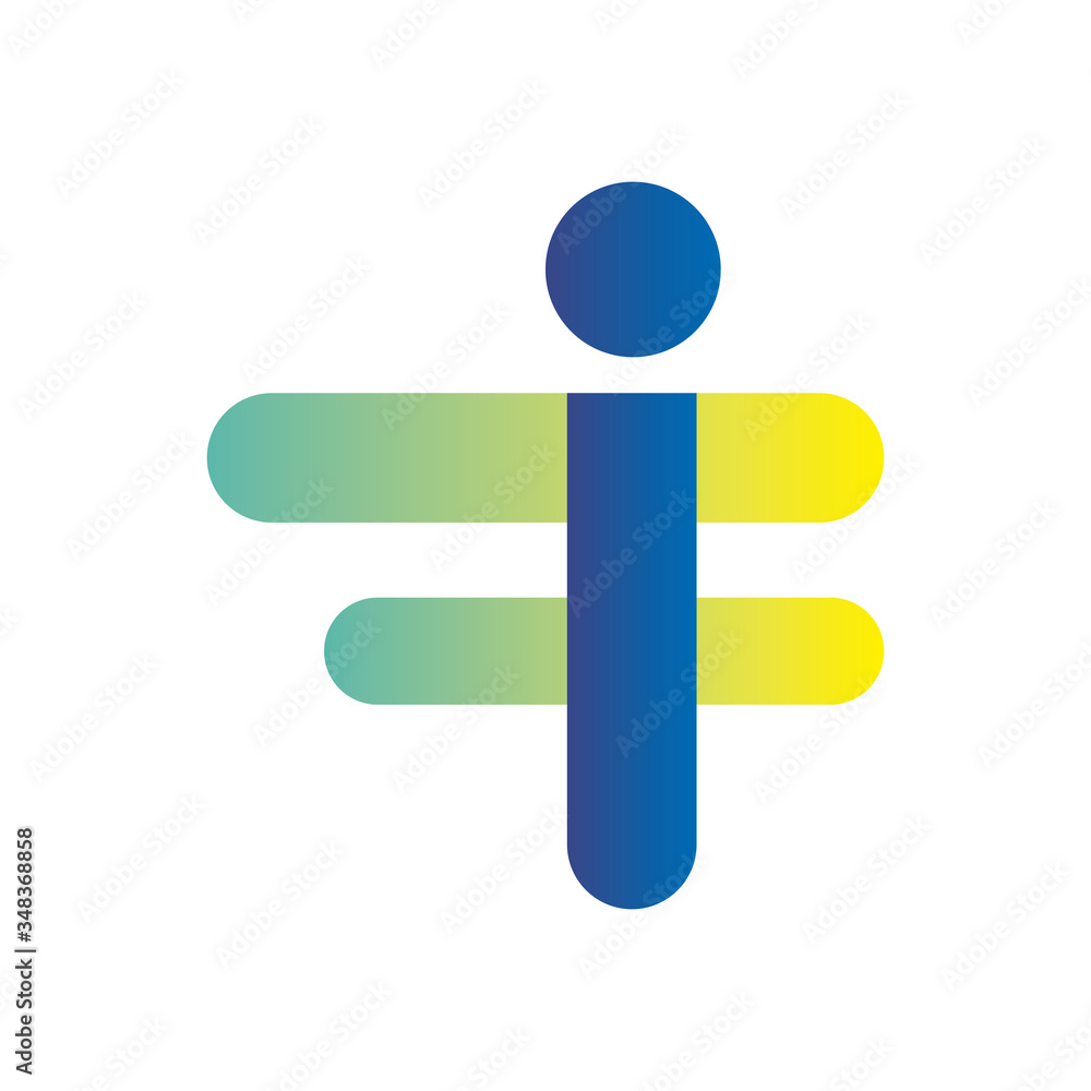 Poster abstract i and f shape gradient style icon vector design