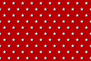 American patriotic seamless pattern white stars on red background