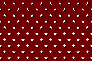 American patriotic seamless pattern white stars on red background