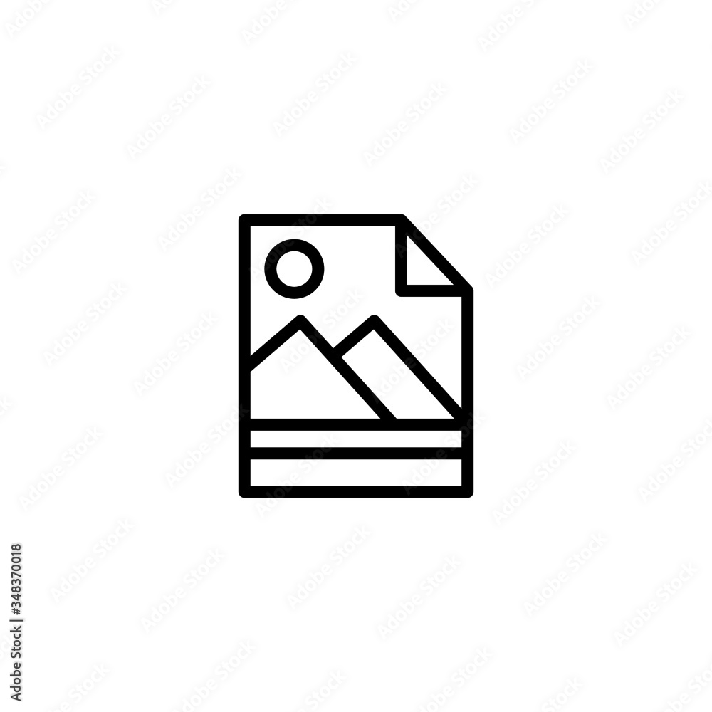 Aufkleber raster images icon vector in linear, outline icon isolated on white background