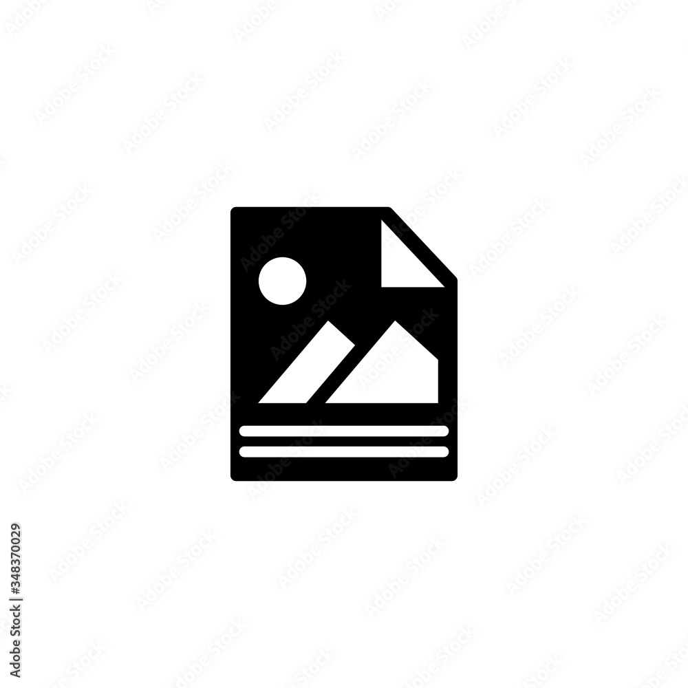 Poster raster images icon vector in black solid flat design icon isolated on white background