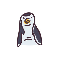 penguin cartoon flat style icon vector design