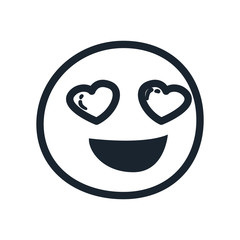 Emoji in love line style icon vector design