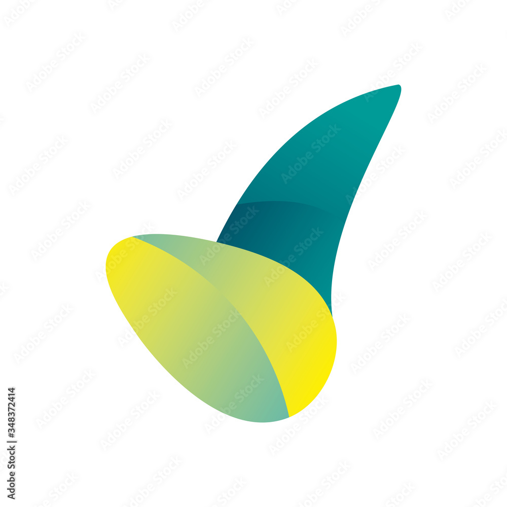 Poster abstract leaf shape gradient style icon vector design