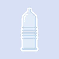 Fototapeta premium Condom icon vector on color background. Flat vector condom icon symbol sign from modern health and Safe sex. Contraception concept, web design, posters, cards, package, HIV Aids campaign and sex shop