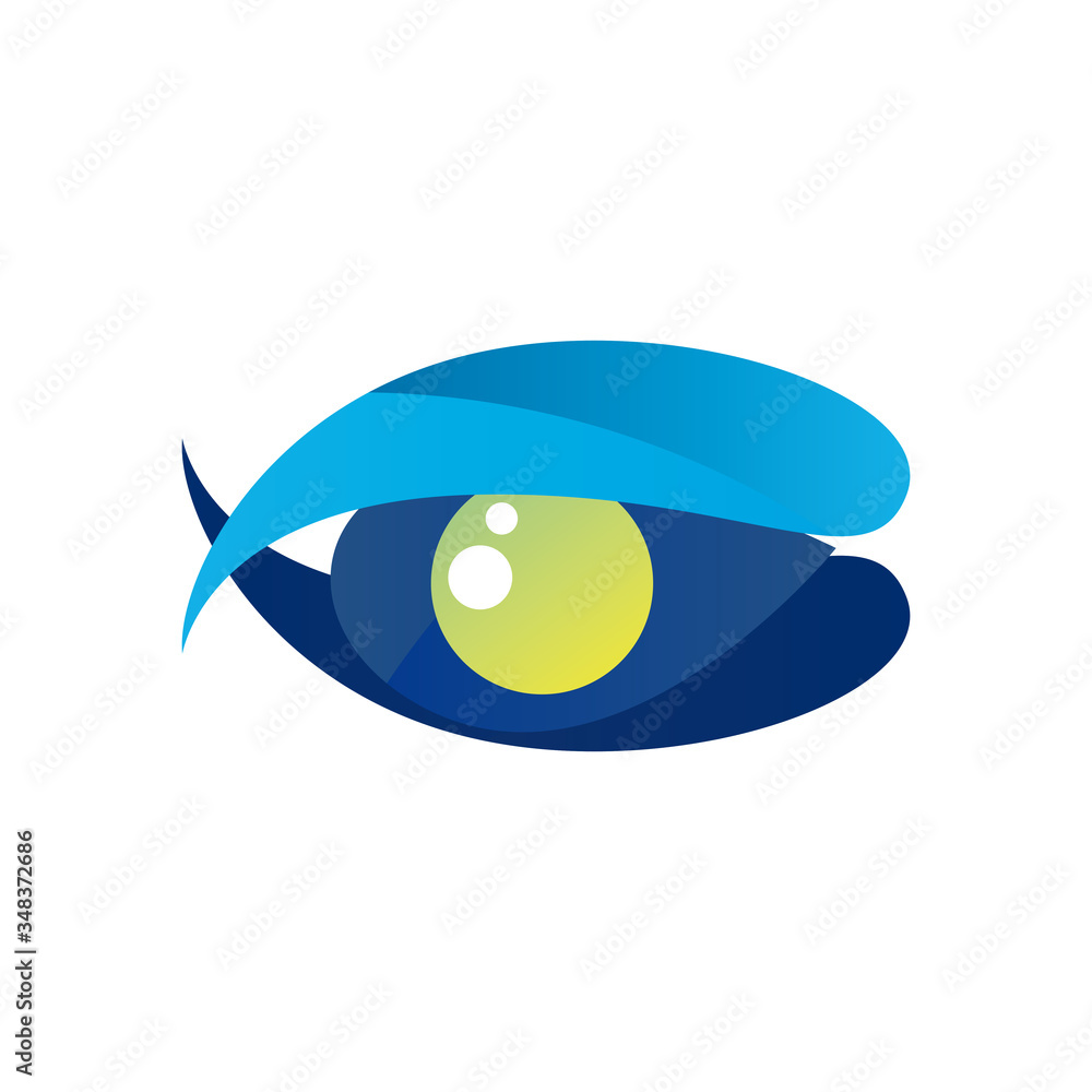 Poster abstract eye gradient style icon vector design