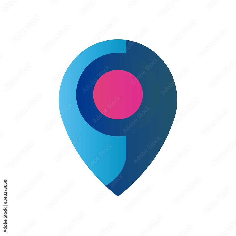 Poster isolated gps mark gradient style icon vector design