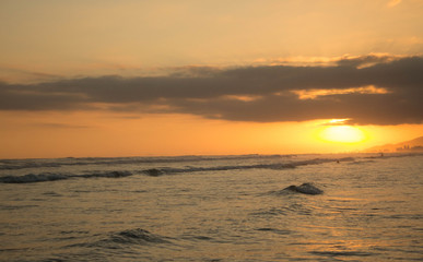 wonderful sunset on the beach