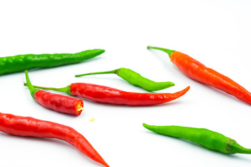 red chili on white background, pepper, Paprika
