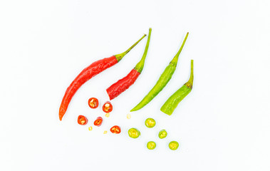 red chili on white background, pepper, Paprika
