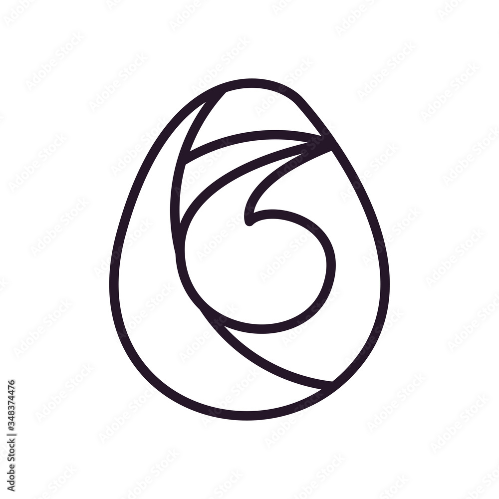 Poster abstract oval shape line style icon vector design
