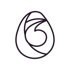 Abstract oval shape line style icon vector design