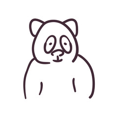 Fototapeta premium panda bear cartoon line style icon vector design