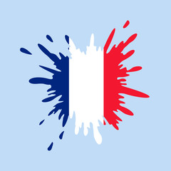 france flag splash design vector illustration 
