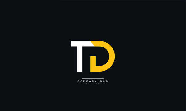 TD DT T D Letter Logo Alphabet Design Icon Vector Symbol