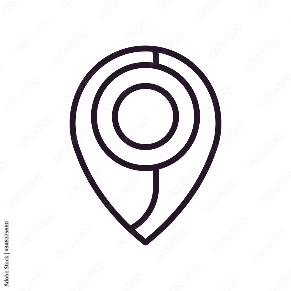 Poster isolated gps mark line style icon vector design