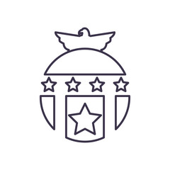 Usa eagle with star line style icon vector design
