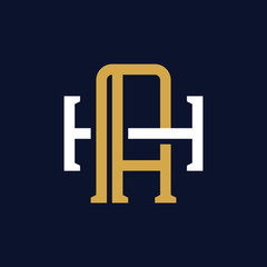Initial Letter AH HA Monogram Logo Design