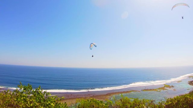 Paragliding from the ground